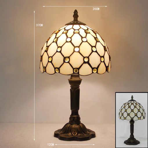 新品 ステンドグラスランプ 電気スタンドアンティークランプ ガラスランプ 寝室暖かいクリエイティブ ライト 照明 フロアスタンド ダイヤモンド