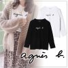 【2枚大特価】agnes b. アニエスベー ロゴ 長袖 Tシャツ シンプル無地 カジュアル メンズ レディース 長袖 Tシャツ