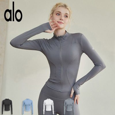 Alo Yoga アロヨガ レディース フィットネス ウェア へそ出し ヨガ タイト トレーニング 長袖 Tシャツ ランニングスポーツフィットネス