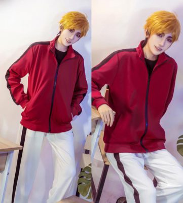 ハイキュー 稲荷崎高校 コスプレ衣装 バレーボール部ジャージ 上下セット ユニフォーム バレー部 制服 バレーボール イベント仮装 トップス+パンツ