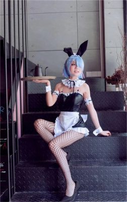 桜の恋 リゼロ レム ラム バニーガール バニー コスプレ 衣装 メイド服