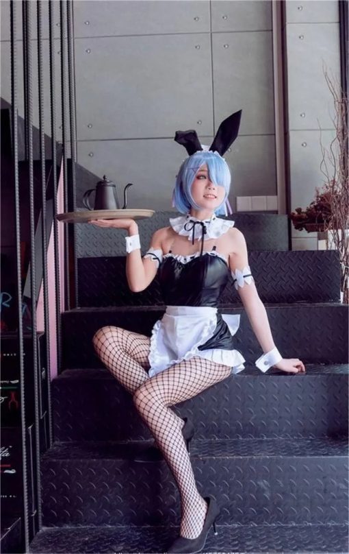 桜の恋 リゼロ レム ラム バニーガール バニー コスプレ 衣装 メイド服