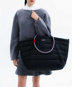 topologie トポロジー トートバッグ マルシェトート ストラップ付き ブラック ナイロン 大容量 シンプル 軽量 カジュアル 通勤通学 旅行 ブラック