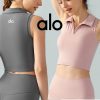 Alo Yoga アロヨガ スポーツブラ ポロシャツ スポーツウェア アクティブフィット カジュアル スタイリッシュ フィットネス トレーニング グレー ピンク