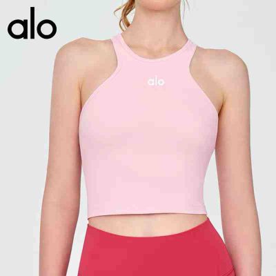 Alo Yoga アロヨガ トップス ブラトップ スポーツブラ タンクトップ キャミ ハーフ レディース ホット ヨガ シャツ ホワイト ブラック