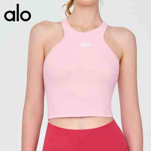 Alo Yoga アロヨガ トップス ブラトップ スポーツブラ タンクトップ キャミ ハーフ レディース ホット ヨガ シャツ ホワイト ブラック