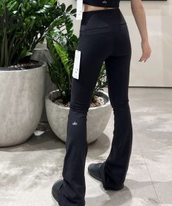 Alo Yoga アロヨガ ヨガパンツ 大きいサイズ ハイウエスト フィット感 ヨガパンツ スポーツ トレーニング ゆったり ブラック