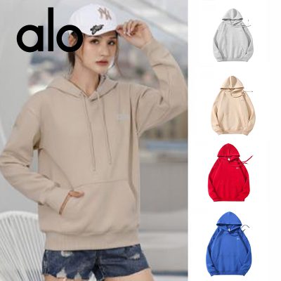 Alo Yoga アロー ヨガ パーカー アロヨガ レディース ランニング トレンドデザイン カジュアルウェア リラックスフィット 春秋 ブルー レッド カーキ グレー