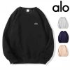 Alo Yoga クルーネックスウェット アロヨガ レディース 3D logo トレンドデザイン カジュアルウェア リラックスフィット 春秋 ブラック グレー ネイビー カーキ