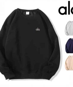 Alo Yoga クルーネックスウェット アロヨガ レディース 3D logo トレンドデザイン カジュアルウェア リラックスフィット 春秋 ブラック グレー ネイビー カーキ
