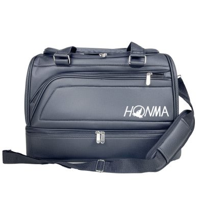 HONMA Golf ゴルフ ボストンバッグ ゴルフボストンバッグ ゴルフシューズ収納ポケット付き 防水PU素材 二層構造 収納力抜群 ゴルフ服 靴収納