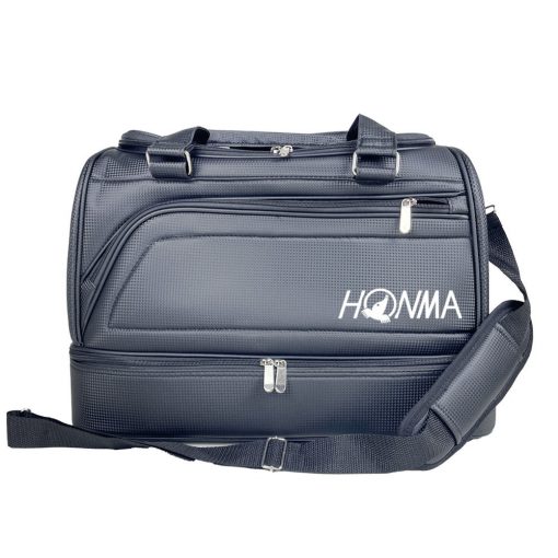 HONMA Golf ゴルフ ボストンバッグ ゴルフボストンバッグ ゴルフシューズ収納ポケット付き 防水PU素材 二層構造 収納力抜群 ゴルフ服 靴収納