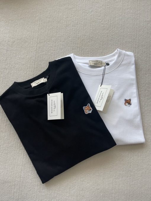 MAISON KITSUNE メゾンキツネ フォックスヘッドロゴ ロンT 長袖Tシャツ メンズ レディース ブラック ホワイト ネイビー グレー
