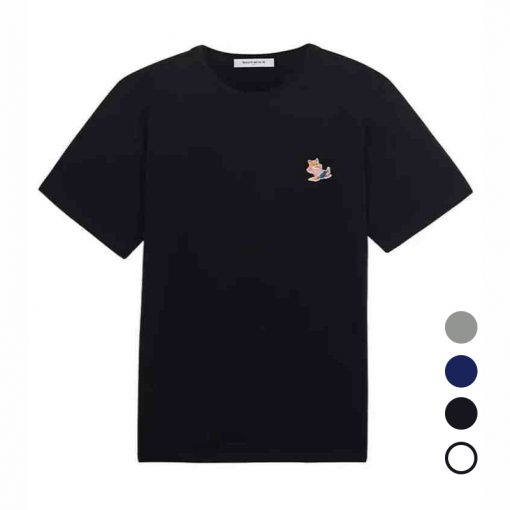 Tシャツ 半袖 MAISON KITSUNÉ メゾンキツネ フォックスヘッド ブラック ホワイト グレー ブルー ロゴ Tシャツ 半袖 メンズ レディース