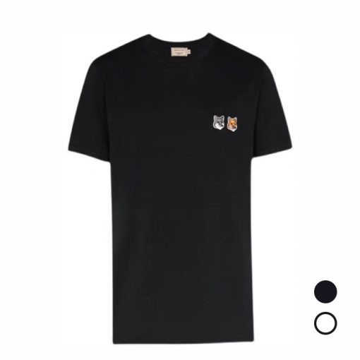 Tシャツ 半袖 MAISON KITSUNÉ メゾンキツネ フォックスヘッド ブラック ホワイト ロゴ Tシャツ 半袖 メンズ レディース