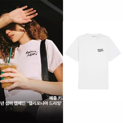 Tシャツ 半袖 MAISON KITSUNÉ メゾンキツネ フォックスヘッド ホワイト ロゴ Tシャツ 半袖 メンズ レディース