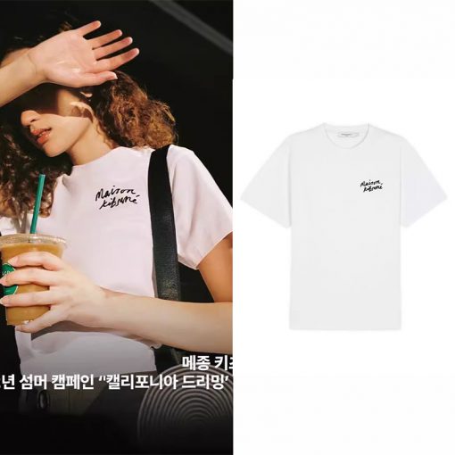Tシャツ 半袖 MAISON KITSUNÉ メゾンキツネ フォックスヘッド ホワイト ロゴ Tシャツ 半袖 メンズ レディース