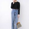 【2枚大特価】agnes b. アニエスベー ロゴ 長袖 Tシャツ シンプル無地 カジュアル レディース 長袖 Tシャツ