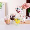 【2点セット】ダブルウォール タンブラー マグコップ ドライフラワー 耐熱ガラス製 コーヒーカップ 250ml 絶縁性 キッチンウェア 双層構造 エスプレッソカップ 保冷 保温 可愛い 取っ手付き