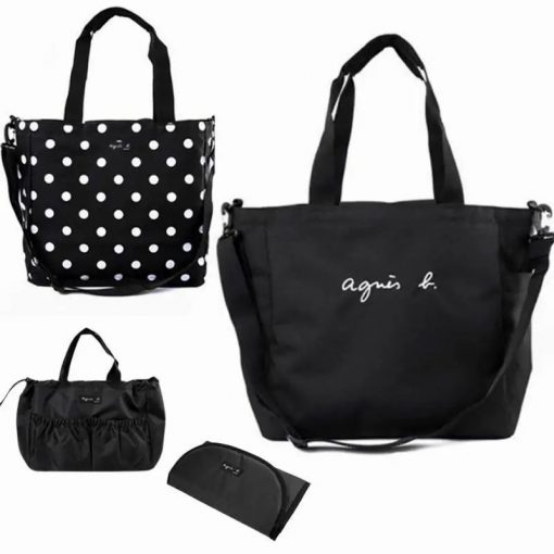 【3点セット】アニエスベー マザーズバッグ New ペアレンツバッグ アニエスベー 2wayトートバッグリュック 両面使用可能 3点セット