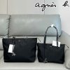 【人気商品】agnes b. アニエスベー ナイロン トートバッグ ポーチ付き シンプル 大容量 軽量 S L カジュアル 通勤通学 旅行 ブラック