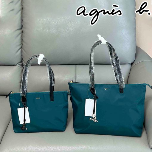 【人気商品】agnes b. アニエスベー ナイロン トートバッグ ポーチ付き シンプル 大容量 軽量 S L カジュアル 通勤通学 旅行 グリーン