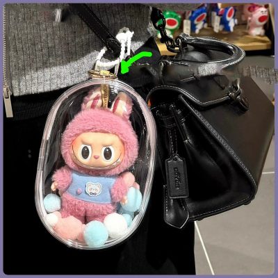 labubu ぬいぐるみ 雨カバー クリアケースのみ1個 可愛い おもちゃ ホワイト ブラック