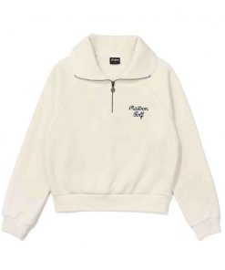 Malbon Golf マルボンゴルフ ウェア トレーナー レディース ハーフジップ ロゴキャラ バックプリント ゆったり カジュアル 2色 ゴルフトップス