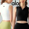 Alo Yoga アロヨガ スポーツブラ ポロシャツ スポーツウェア アクティブフィット カジュアル スタイリッシュ フィットネス トレーニング ブラック