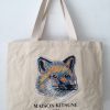 MAISON KITSUNE メゾンキツネ トートバッグ 狐のイラスト 大容量 おしゃれ バッグ カジュアル デイリー ショッピング 旅行 人気 ホワイト 個性派