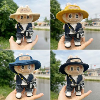 Labubu おしゃれ 6つセット ぬいぐるみ 衣装セット かわいい 子供服 セットアップ カジュアル ユニークコーディネート カメラマン衣装セット 帽子 カメラ アクセサリー付き 可愛い人形服