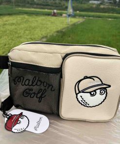 malbon golf マルボンゴルフ ボールポーチ 多機能 クラッチバッグ カートバッグ ツーポケット ゴルフ用品 おしゃれ 大容量