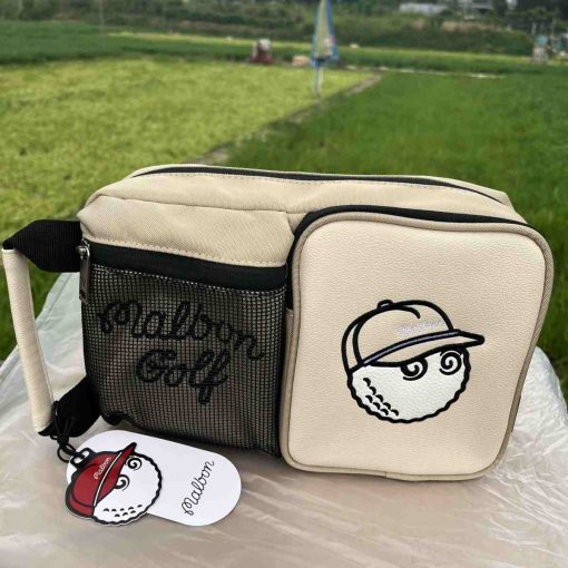 malbon golf マルボンゴルフ ボールポーチ 多機能 クラッチバッグ カートバッグ ツーポケット ゴルフ用品 おしゃれ 大容量