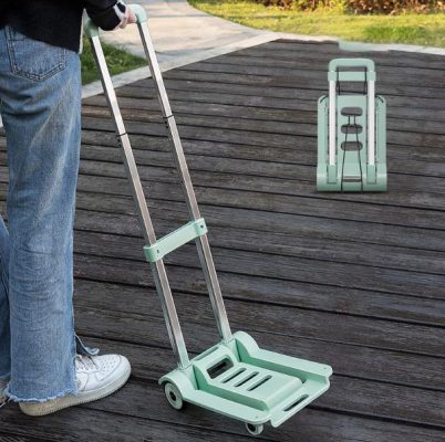 トロリー 折りたたみ トロリー プルグッズ 軽量 折り畳み式 移動 フラットベッドトレーラーオフィス ショッピングカート 携帯荷物車 シニア旅行ショッピング 小さなトレーラー パープル グリーン グレー