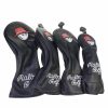 Malbon Golf マルボンゴルフ ゴルフ ヘッドカバー 4点セット ブラック 高品質 ゴルフクラブ用 スタイリッシュ 保護カバー ブラック