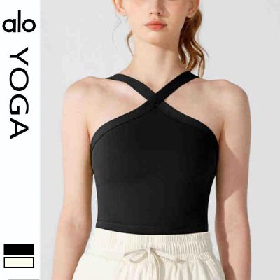 Alo Yoga アロヨガ トップス ブラトップ スポーツブラ タンクトップ キャミ ハーフ レディース ホット ヨガ ブラック ホワイト