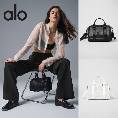 Alo Yoga アロー ヨガ トートバッグ ミニ バッグ 軽量 シンプル デザイン スポーティ スタイリッシュ 日常使い おしゃれ ブラック ホワイト