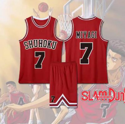 スラムダンク 湘北高校 ユニフォーム 宮城リオタワー 背番号 7番 コスプレ衣装 スポーツセット スラムダンク ユニフォーム 上下セット