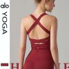 Alo Yoga アロヨガ トップス トレーニング カップ付き タンクトップ ブラトップ キャミソール ブラトップ ホットヨガ ヨガブラ レッド