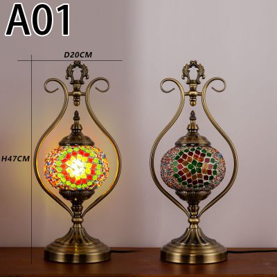 トルコ モザイクランプ ランタン コードレス LED テーブルランプ 卓上ライト スタンドライト おしゃれ かわいい フットライト エスニック オリエンタル トルコ 雑貨 モロッコ
