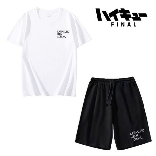 ハイキュー 上下セット コスプレ衣装 ジャージ Tシャツ+ズボン ユニフォーム 運動服 コスチューム 通気性 スポーツ プレゼント 男女兼用