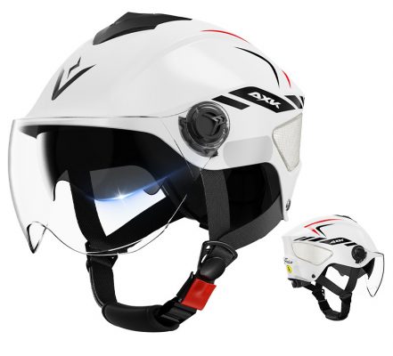 バイクヘルメット 頭囲54cm-61cm適用 自転車用ヘルメット ハーフ 大きいサイズ ロング シールド付き 軽量 メンズ レディース ジェット 蒸れない 耐衝撃性 通気 半帽 ハーフヘルメット 男女兼用 3C安全基準認証 ショート シールド 5色