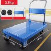 トロリー 折りたたみ トロリー プルグッズ 軽量 3.5 kg 折り畳み式 移動 65*41cm フラットベッドトレーラーオフィス ショッピングカート 携帯荷物車 シニア旅行ショッピング 小さなトレーラー ブルー ブラック