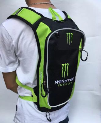 モンスターエナジー Monster ロゴ入り バイク用 リュック バッグ 防水 オレンジ×ブラック バイクバッグ 防水 バイクバッグ 収納バッグ メンズ おしゃれ リュックサック アウトドア 軽量 ブラック×グリーン