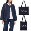 レディース A.P.C. トートバッグ ブラック アーペーセー バッグ ビジネスバッグ 大容量 通勤バッグ A4 軽量 ママバッグ ﻿ 大きめ クリスマス プレゼント レディース シンプル カジュアル