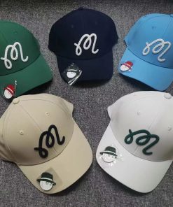 人気商品 マルボンゴルフ（malbon golf）春夏 ゴルフキャップ 男女兼用 マーカー付き おしゃれ ホワイト