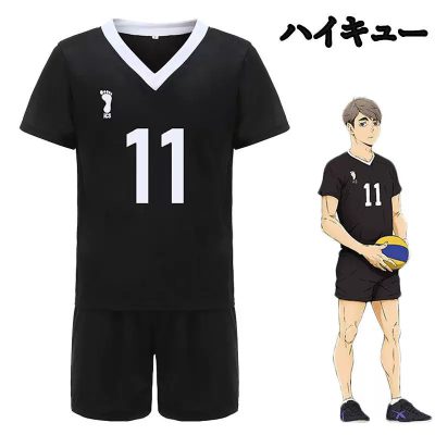 人気商品 ハイキュー 稲荷崎高校 宮治 番号 11番 上下セット バレーボール ユニフォーム コスプレ衣装 ブラック