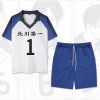 バレーボール ユニフォーム 上下セット 番号1番 Tシャツ+パンツ 北川第一中学影山飛雄ユニフォーム半袖ジャージ岩泉一ボール 人気商品 コスプレ衣装