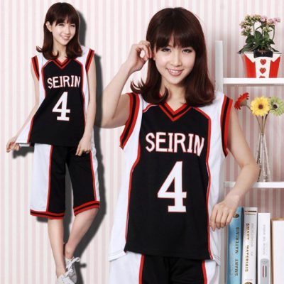 黒子のバスケ 上下セット Tシャツ+パンツ キセキの世代 コスプレ衣装 誠凛高校 番号4番 半袖ジャージ 人気商品 コスプレ衣装