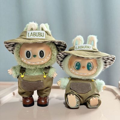 Labubu ぬいぐるみ おしゃれ 衣装セット かわいい アウトドア セットアップ カジュアル ユニークコーディネート 可愛い人形服 帽子